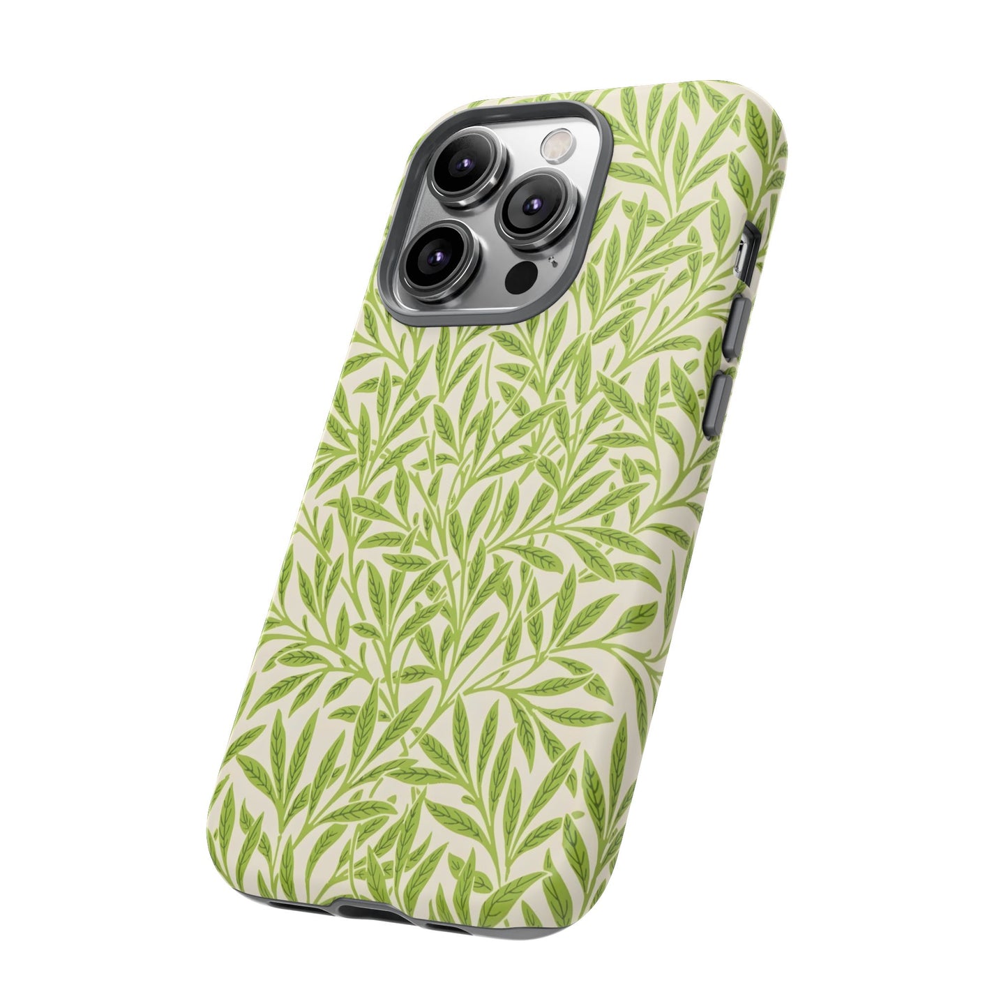 Green Leaf iPhone Case, Tough Cases, Botanical Phone Protection, Eco-Friendly Cover, Nature Lover Gift, Trendy Cell Phone Accessory