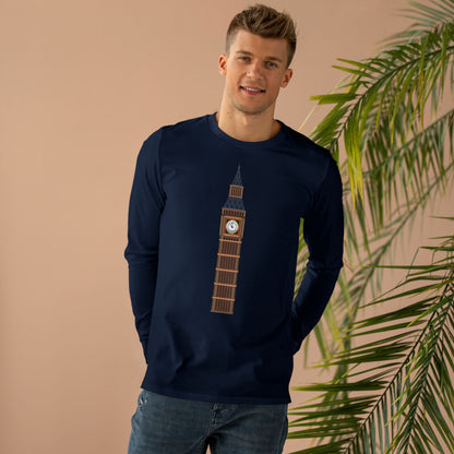Men’s Base Longsleeve Tee - Big Ben - Iconic British Tower and Landmark