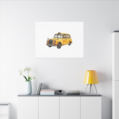 Vintage Taxi Matte Canvas, Stretched, 0.75" (Multi-Size)