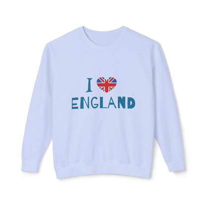 Unisex Lightweight Crewneck Sweatshirt Relaxed - I Love England