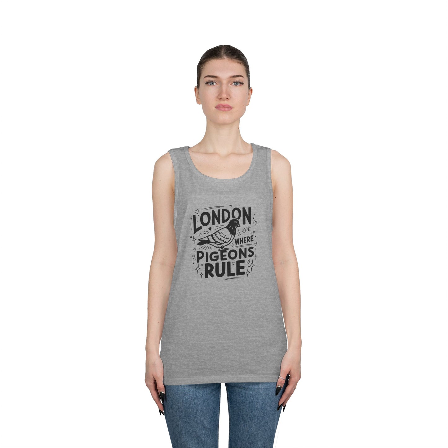 Unisex Heavy Cotton Tank Top - London where pigeons rule