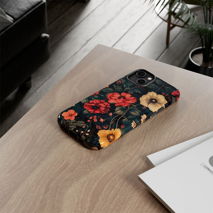 Floral Phone Case, Tough Cases, Flower Motif, Protective Cover, Gift for Her, Floral Design, Spring Accessory