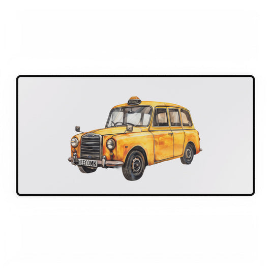 Vintage Taxi Desk Mat | Home Office Decor, Desk Accessories, Mat for Gamers, Personalized Gift, Unique Workstation