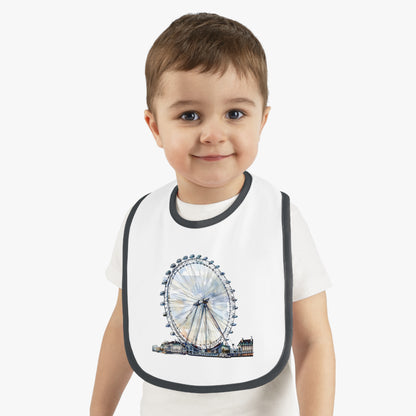 Baby Bib with London Eye Design, Cute Baby Accessory, Newborn Gift, Baby Shower Gift, Fun Feeding Bib, Toddler Fashion