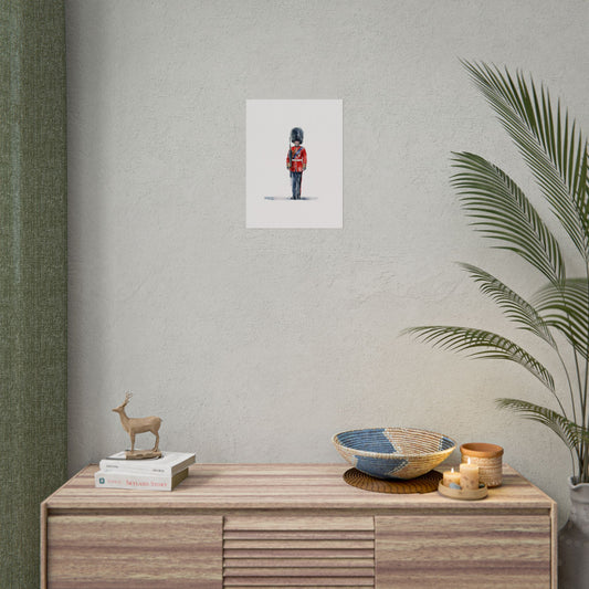 Watercolor British Guard Rolled Poster, Wall Art Decor, Home Office Decoration, Gift for Art Lovers, British Culture, Unique Prints