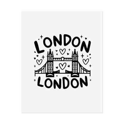 Charming London Rolled Poster for Home Decor, Wall Art, Travel Gift, Office Wall Decor, London Themed Decoration