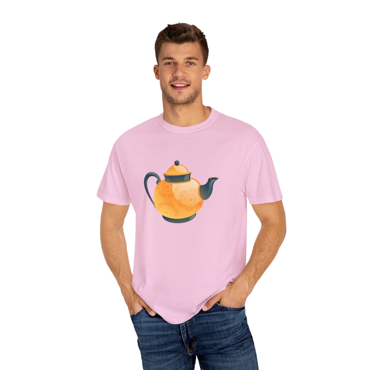 Unisex Garment-Dyed T-shirt - British Tea Kettle - Timeless Elegance in Tea Time
