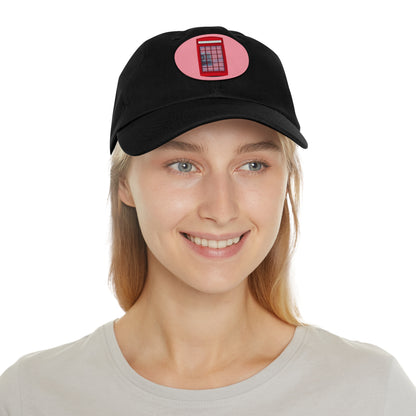 Red Phone Booth Casual Dad Hat with Leather Patch, Trendy Cap for Dads, Unique Gift for Father's Day, Stylish Outdoor Hat, Everyday Fashion Accessories