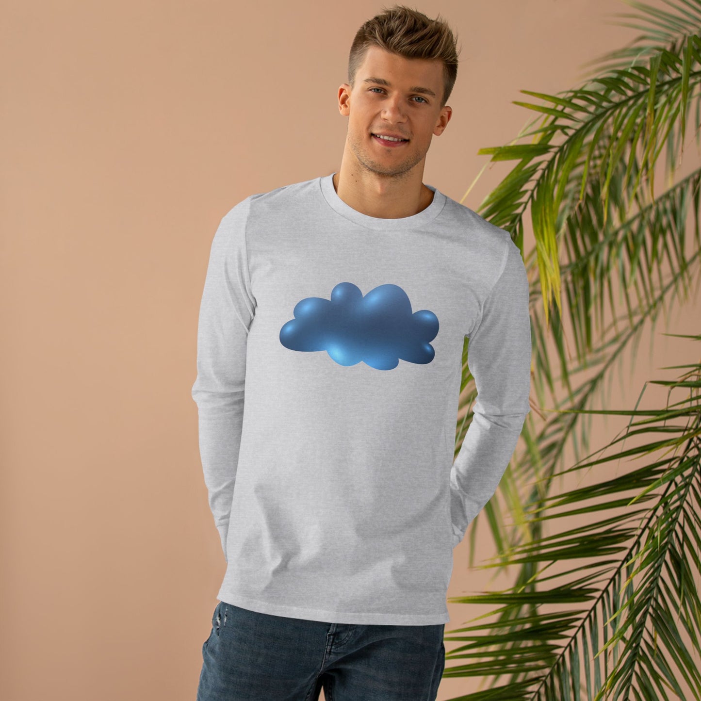 Men’s Base Longsleeve Tee - Serene Cloudscape - Dreamy Cloud