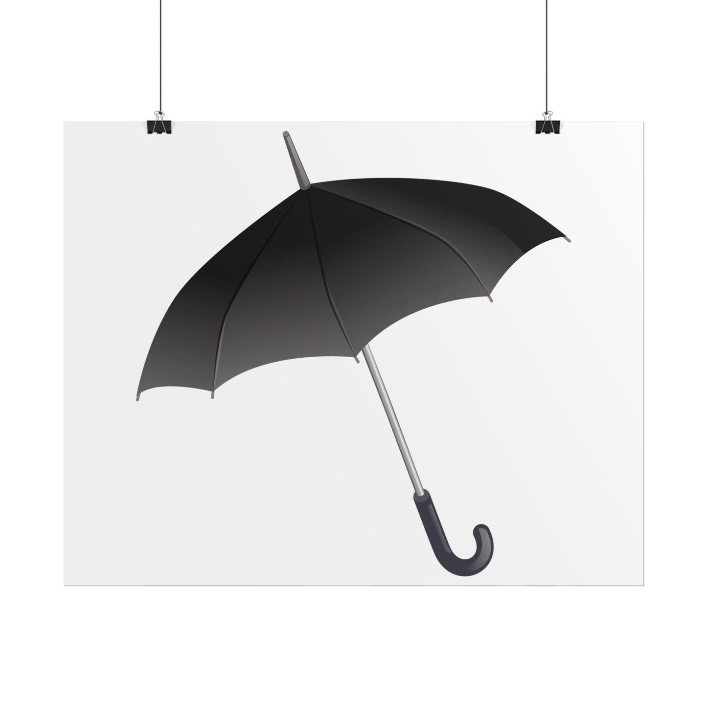 Minimalist Umbrella Wall Art, Chic Home Decor Print, Stylish Poster, Rental Friendly Artwork, Black Umbrella Decor