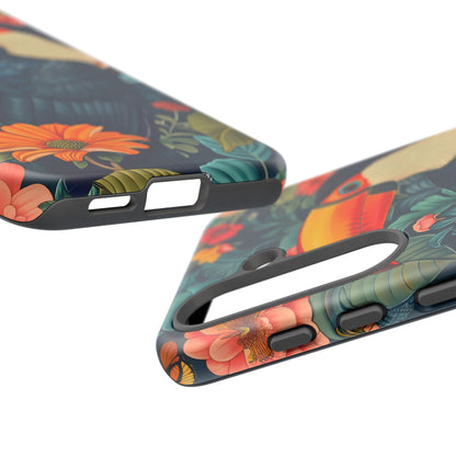 Tropical Toucan Phone Case - Cute Animal Design, Nature Lover Gift, Floral Pattern, Bird Lover Accessory, Summer Vibes