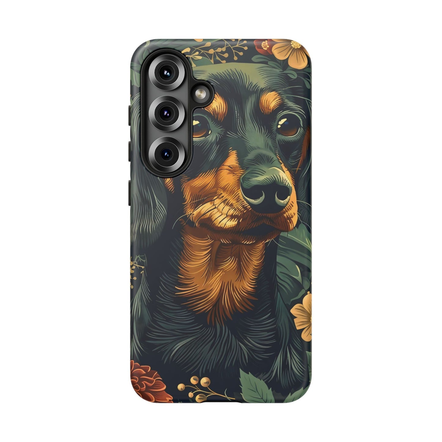 Dachshund Phone Case, Floral Pet Phone Cover, Dog Lover Gift, Tough Phone Case, Custom Dachshund Design, Unique Dog Owner Accessory