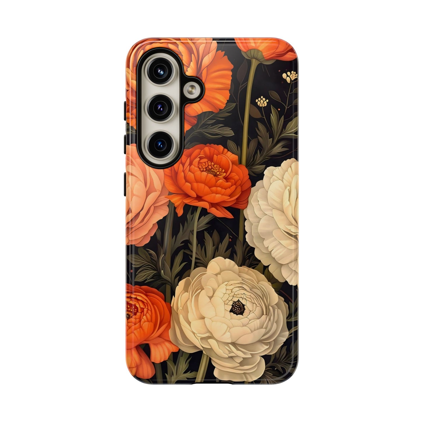 Floral Phone Case with Tough Protection, Blooming Ranunculus Design, Durable Cover, Gift for Flower Lovers, Eco-Friendly Phone Accessory