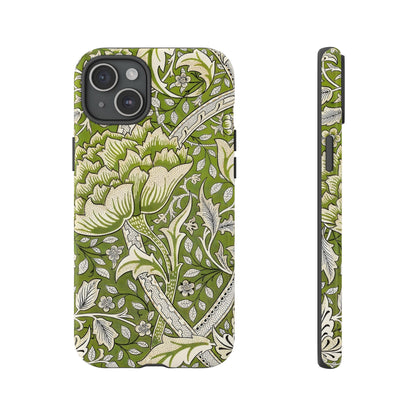Stylish Phone Case with Floral Design, Durable Protective Cover for iPhone, Unique Gift for Birthdays, Mother's Day, Green Aesthetic