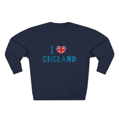 Unisex Crewneck Sweatshirt - I Love England - Union Jack Heart Design