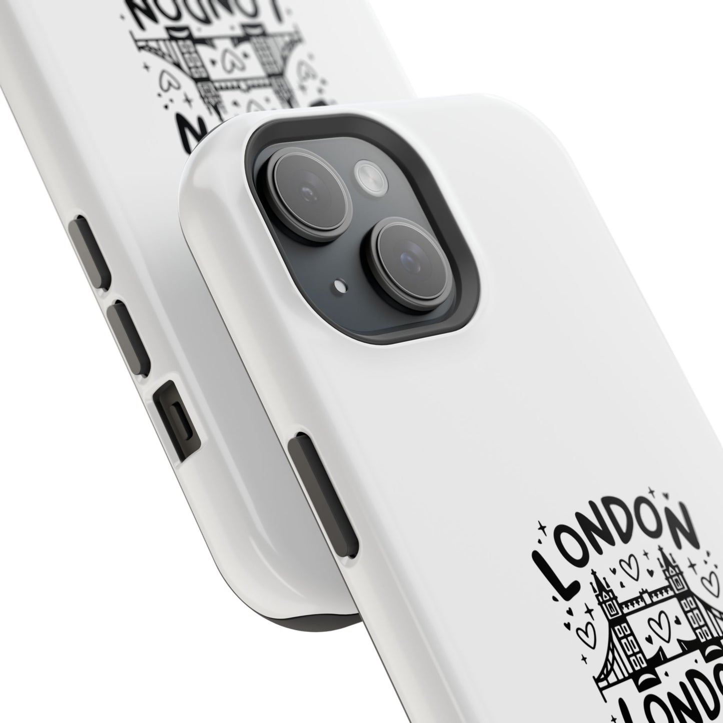 London Love Magnetic Tough Case, Personalized Phone Case, Unique London Design, Gift for Travelers, Cute London Souvenir