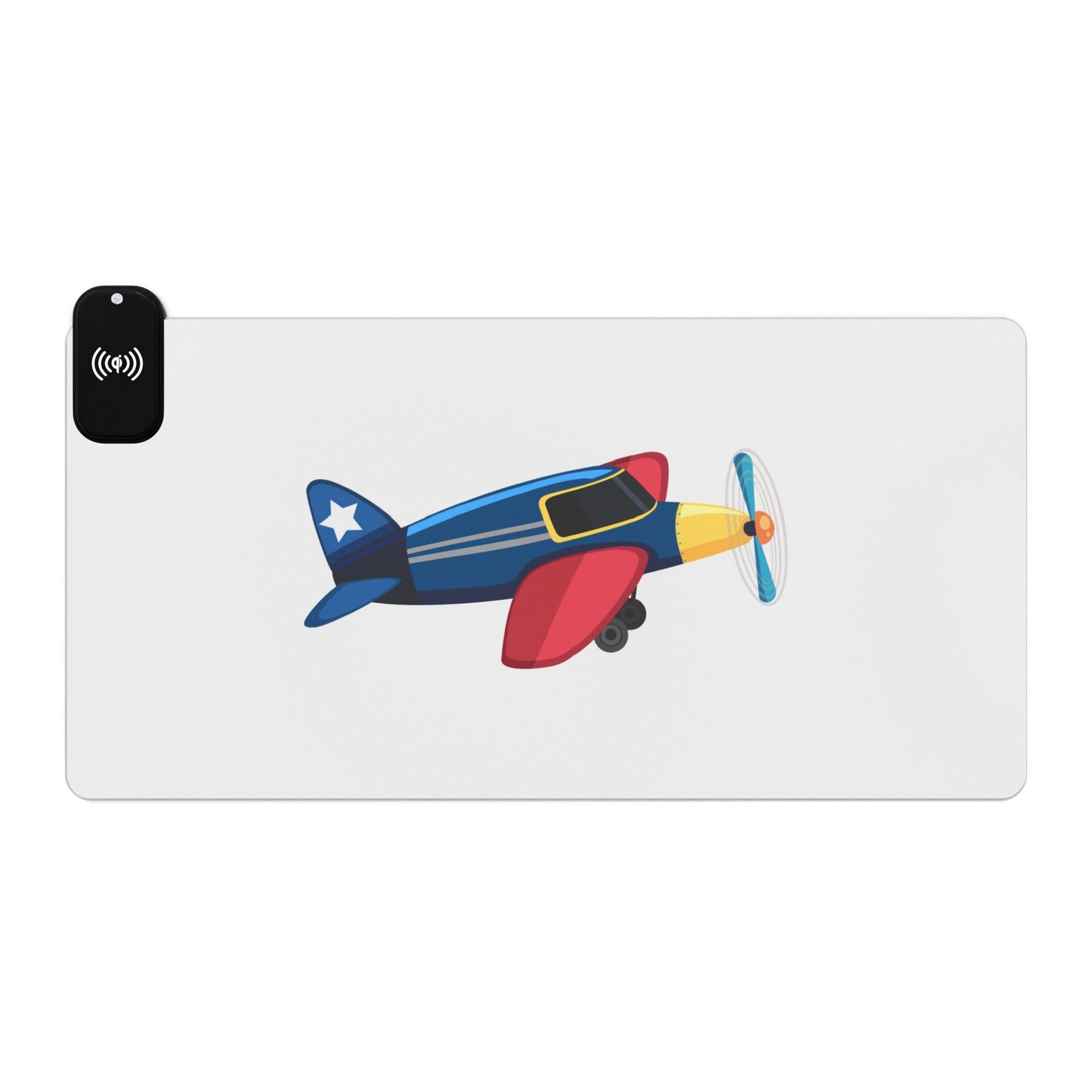 Retro British Airplane - LED Gaming Mouse Pad with Wireless Charging - Perfect for Gamers, Study, Home Office, Birthdays, Christmas, Tech Lovers