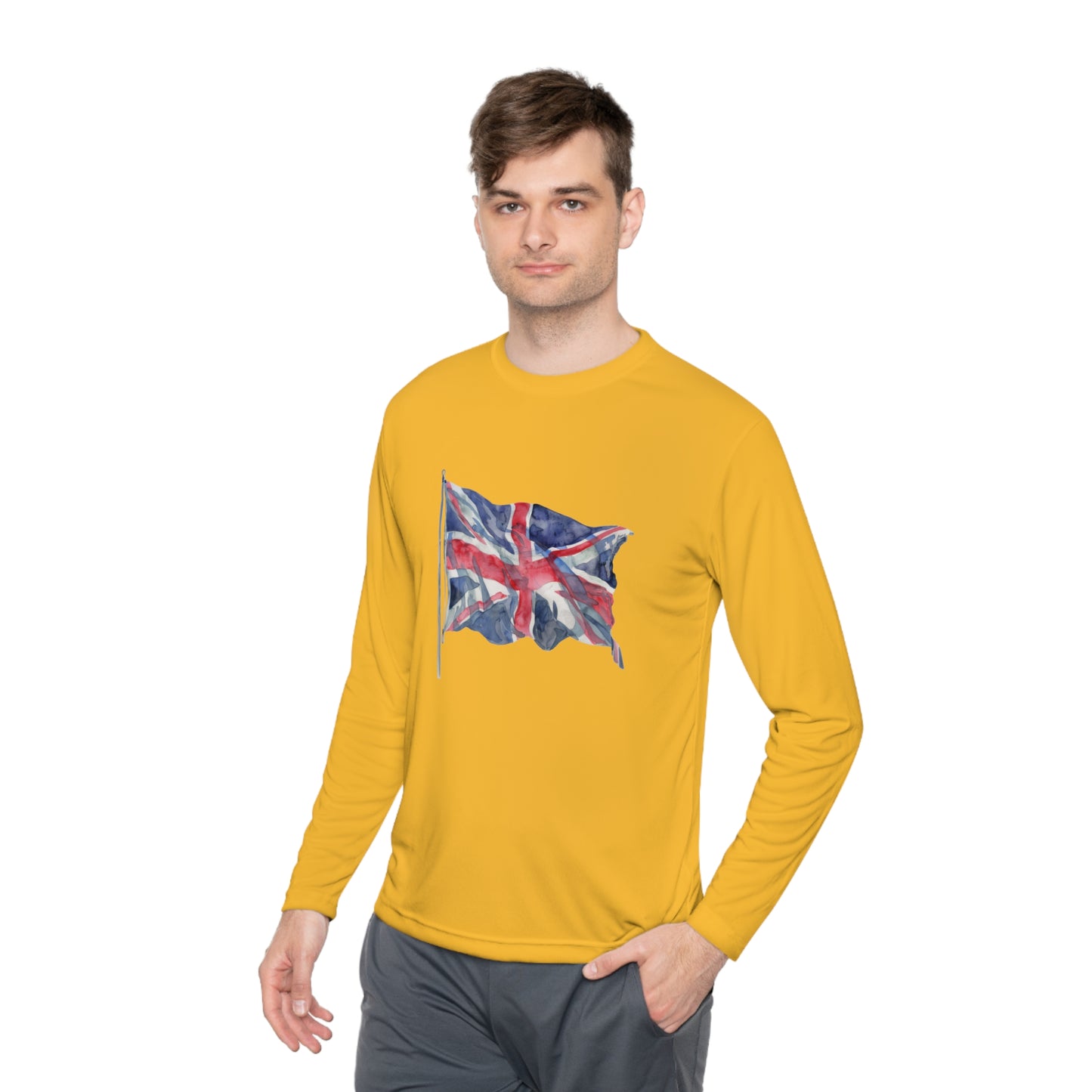 Unisex Lightweight Long Sleeve Tee - British Flag - Iconic Union Jack