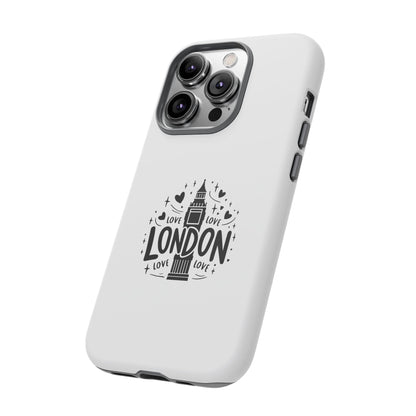 London Love iPhone Case | Tough Cases, London Theme, Gift for Travelers, Unique Phone Accessory, Cute Tech Gifts