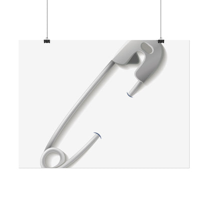 Minimalist Safety Pin Wall Art, Modern Decor, Unique Gift, Home Aesthetic, Art Print, Rolled Poster, Contemporary Interior Design