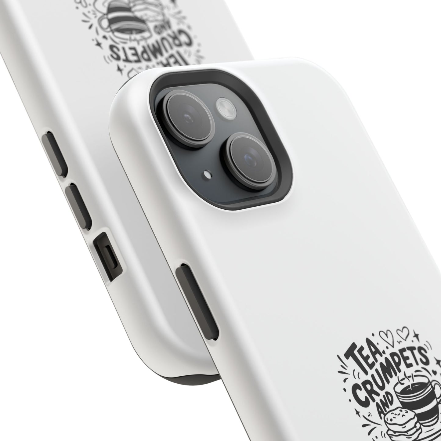 Magnetic Phone Case - Tea Crumpets London Adventures, Gift for Travelers, Cute Phone Cover, Unique Phone Accessory, Fun Design