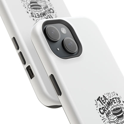 Magnetic Phone Case - Tea Crumpets London Adventures, Gift for Travelers, Cute Phone Cover, Unique Phone Accessory, Fun Design