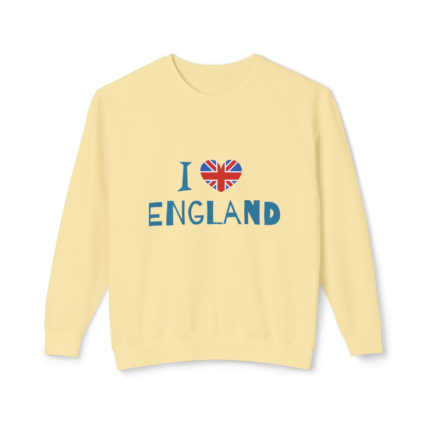 Unisex Lightweight Crewneck Sweatshirt Relaxed - I Love England