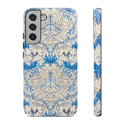 Elegant Floral Phone Case, Tough iPhone Cover, Stylish Mobile Protector, Blue Patterned Case, Unique Gift for Her