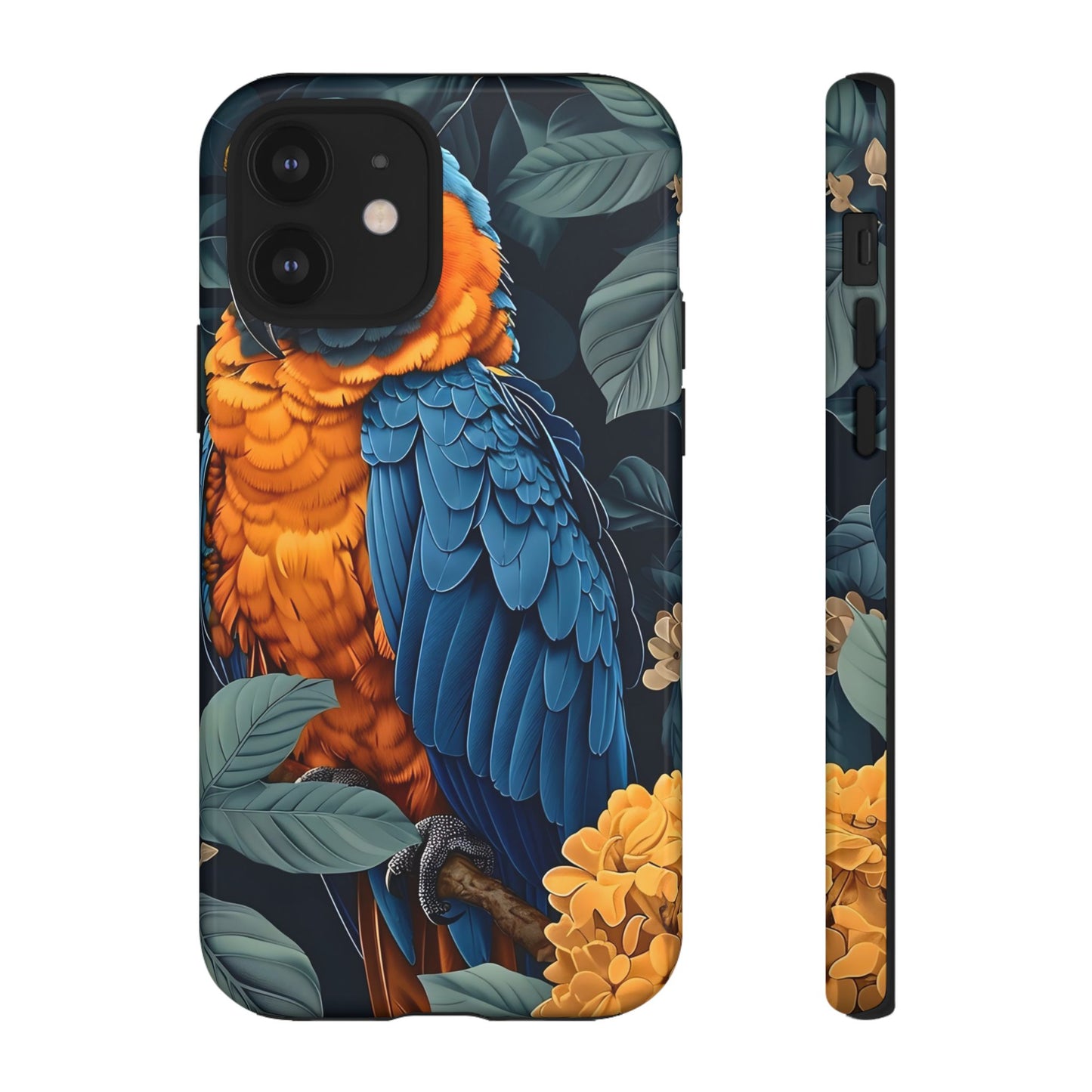 Tropical Parrot Phone Case - Tough Cases, Colorful Phone Cover, Nature Lover Gift, Floral Design, Bird Lover Accessory