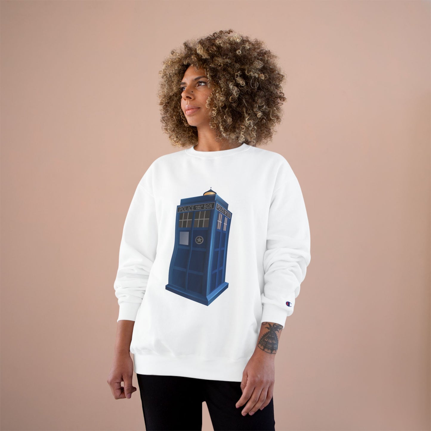 Champion Sweatshirt - British Police Public Call Box - Iconic TARDIS Design