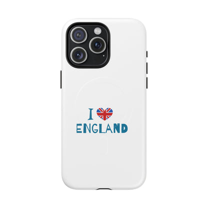 I Love England Magnetic Phone Case | Tough Protective Cover, Travel Gift, Souvenir for England Lovers, Personalized Phone Accessories