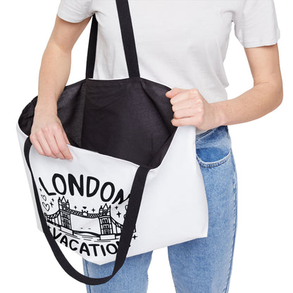London Vacation Weekender Tote Bag, Travel Tote, Beach Bag, Stylish Carryall, Gift for Travelers, Summer Essentials