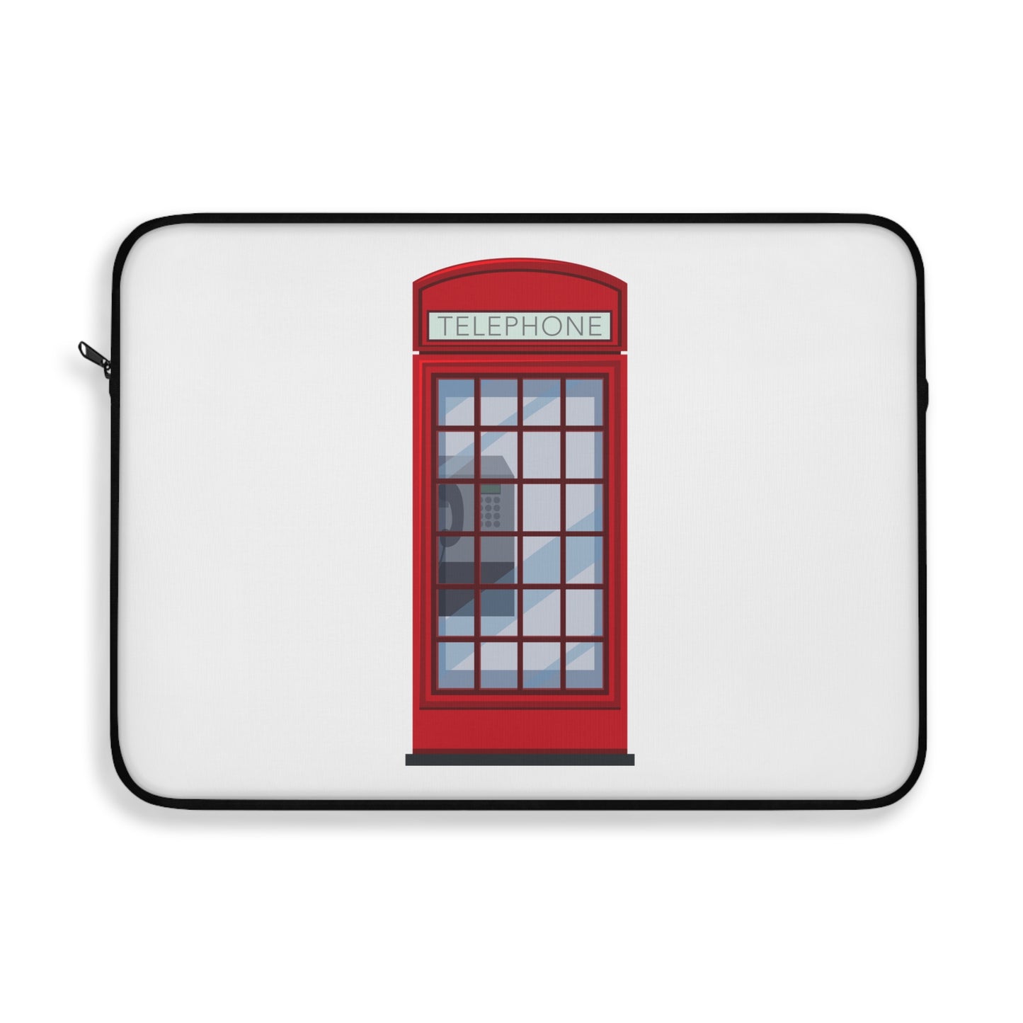 London Phone Booth Laptop Sleeve, Red Vintage Design, Perfect for Students and Travelers, Great Gift for Tech Lovers, Computer Bag