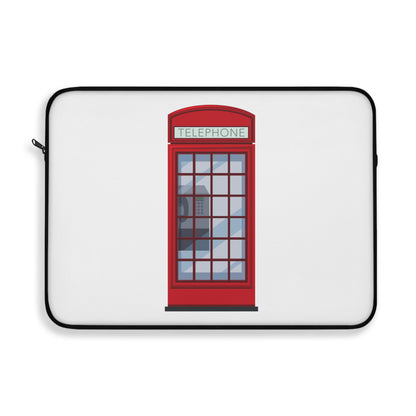 London Phone Booth Laptop Sleeve, Red Vintage Design, Perfect for Students and Travelers, Great Gift for Tech Lovers, Computer Bag