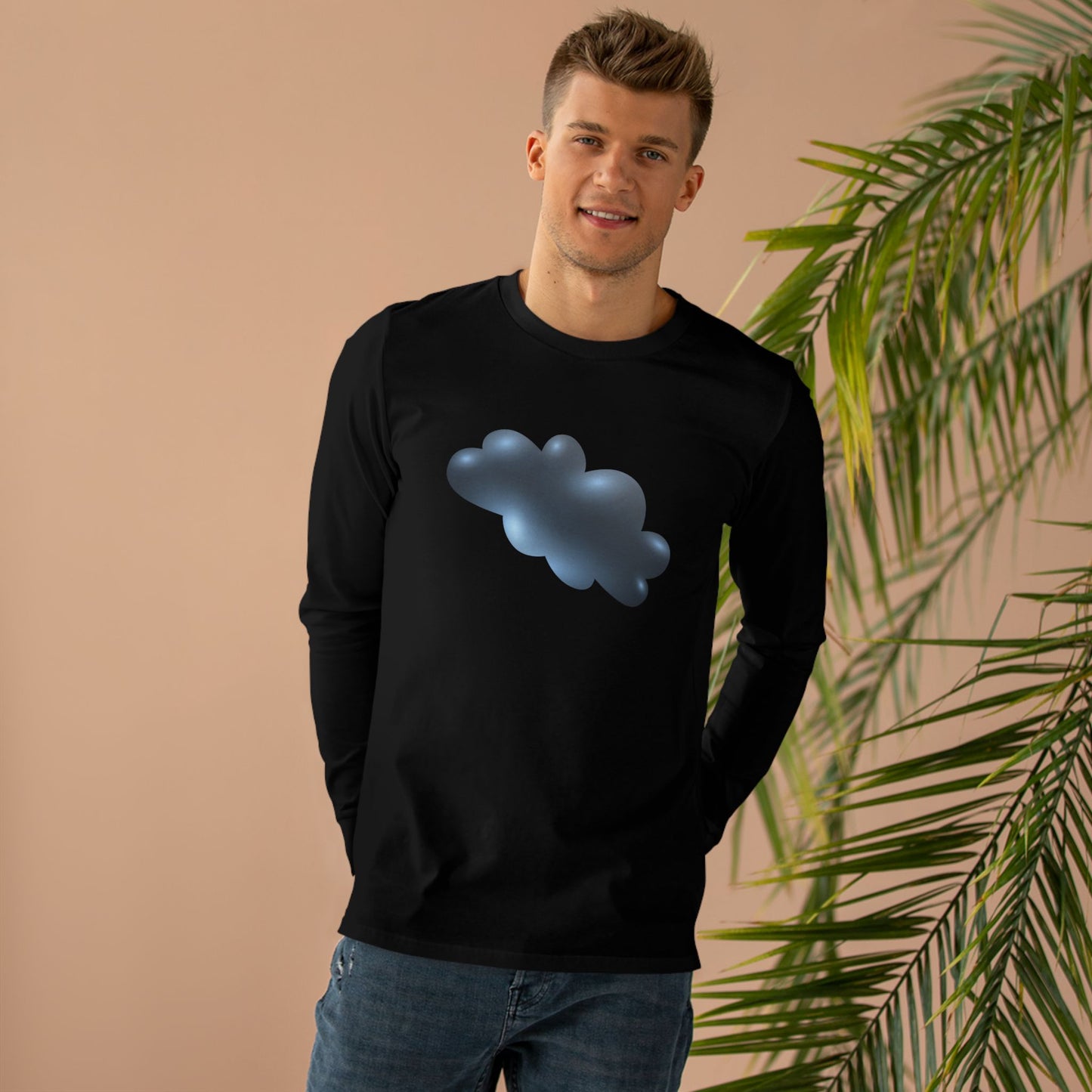 Men’s Base Longsleeve Tee - Serene Cloudscape - Dreamy Cloud