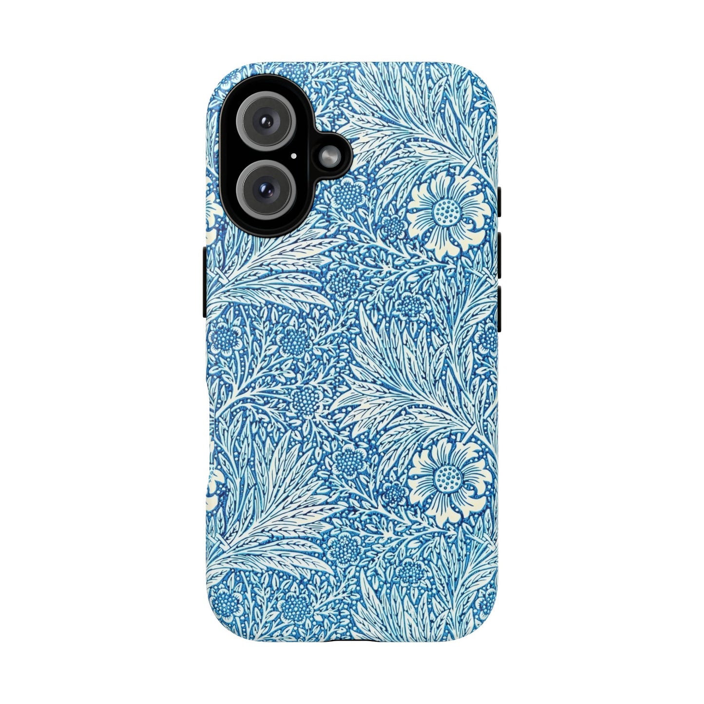 Stylish Phone Case, Tough Floral Phone Cover, Fashionable Tech Accessory, Gift for Her, Blue Flower Design
