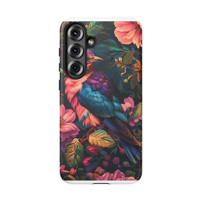 Tough Cases: Vibrant Tropical Bird Phone Case, Floral Smartphone Cover, Nature Lover Gift, Boho Phone Accessory, Cute Bird Case