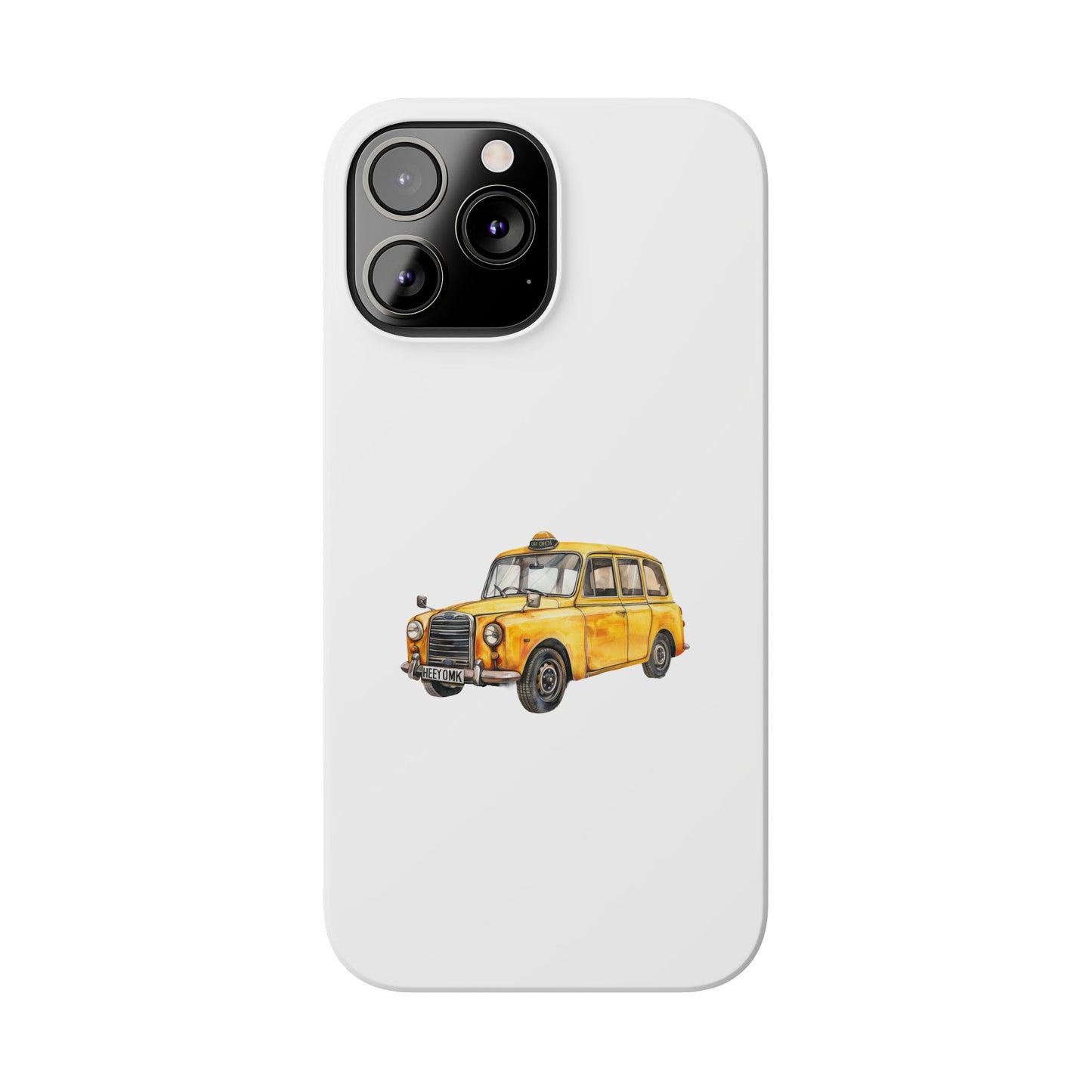 Vintage Yellow Taxi Slim Phone Case, NYC Taxi Accessory, Perfect Gift for Travelers, Phone Protection, Car Enthusiasts, Urban Style