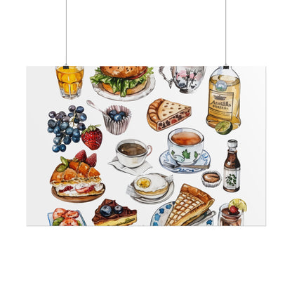 Foodie Wall Art Print, Kitchen Decor, Gourmet Food Poster, Culinary Art for Food Lovers, Cafe Aesthetic Home Decor