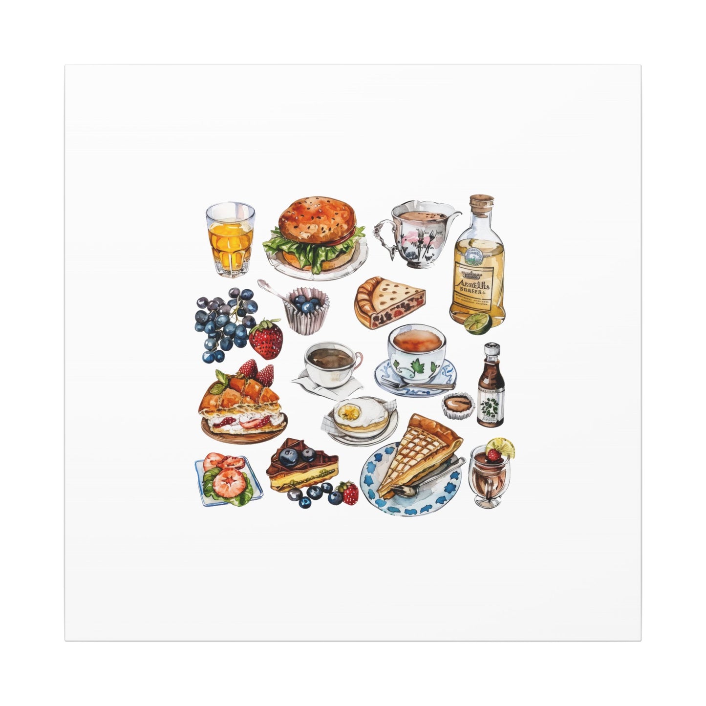 Breakfast Feast Canvas Print, Food Art, Kitchen Decor, Gifting for Food Lovers, Brunch Vibes, Wall Art