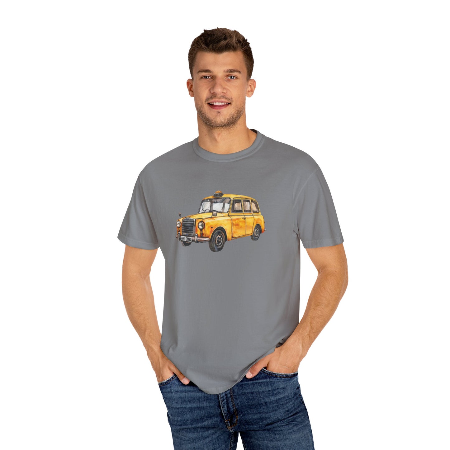 Unisex Garment-Dyed T-shirt - Elegant British Vintage Car
