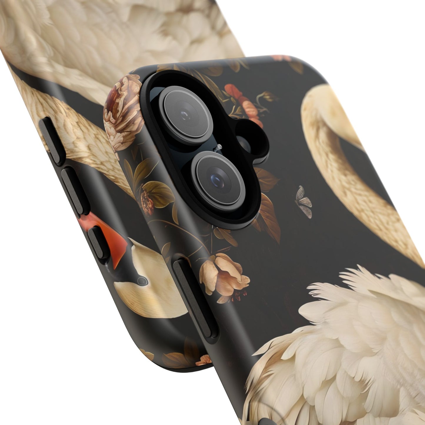 Elegant Swan Phone Case, Artistic Mobile Cover, Floral Phone Protector, Stylish Gift for Her, Modern Phone Accessory