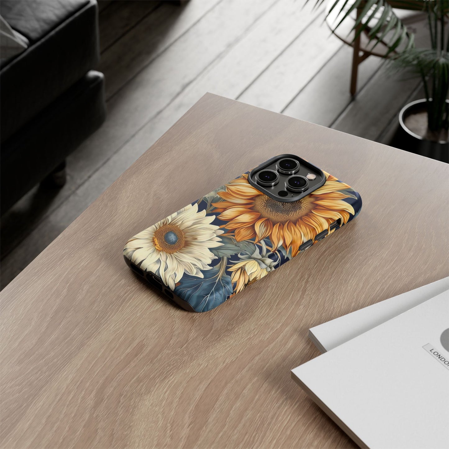 Floral Phone Case for Tough Cases, Sunflower Design, Nature Lover Gift, Birthday Present, Eco-Friendly Accessories, Summer Vibes