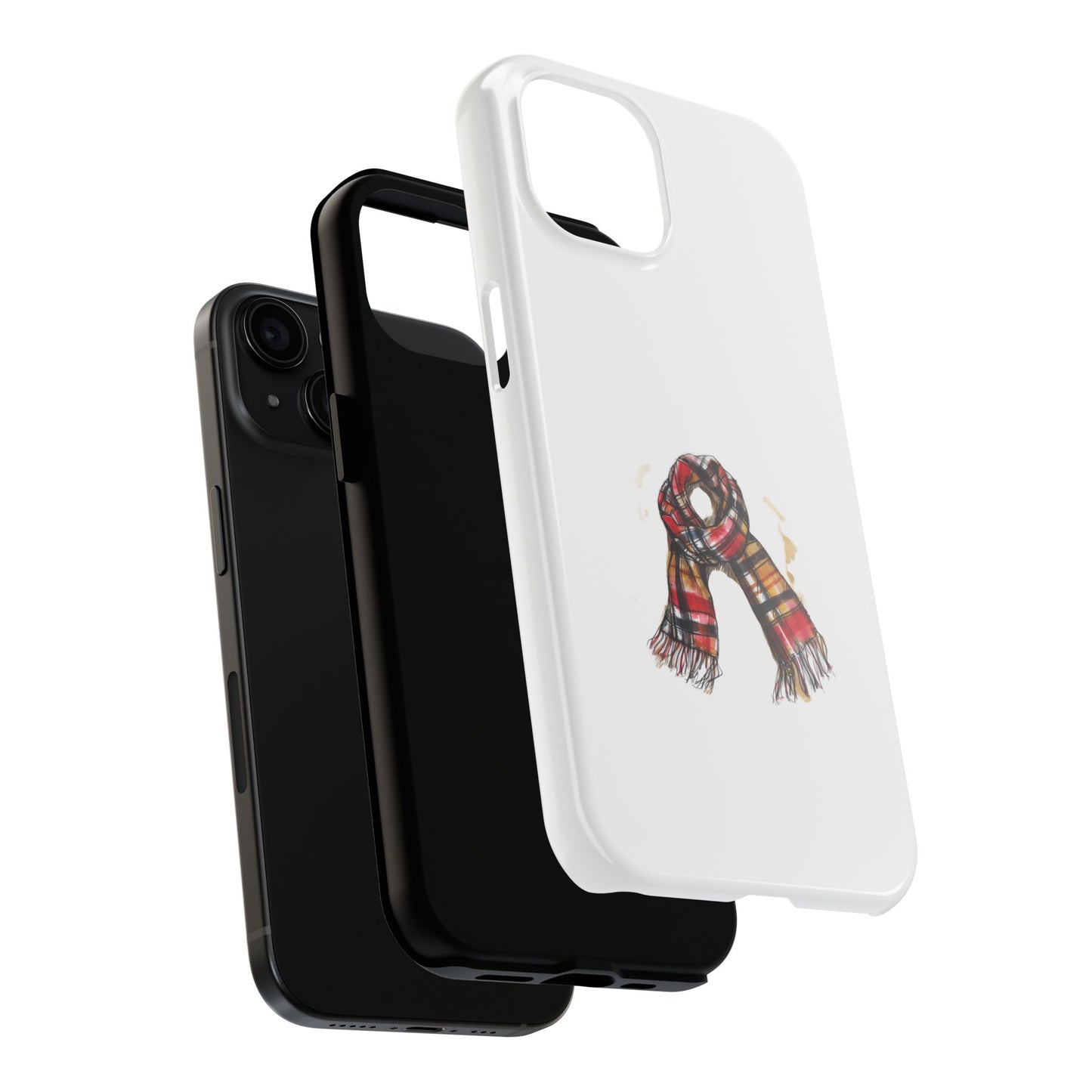 Cozy Plaid Scarf Phone Case - Tough Protection for Winter Style