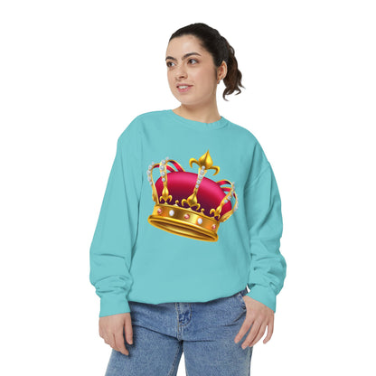 Unisex Garment-Dyed Sweatshirt - British Royal Crown Design