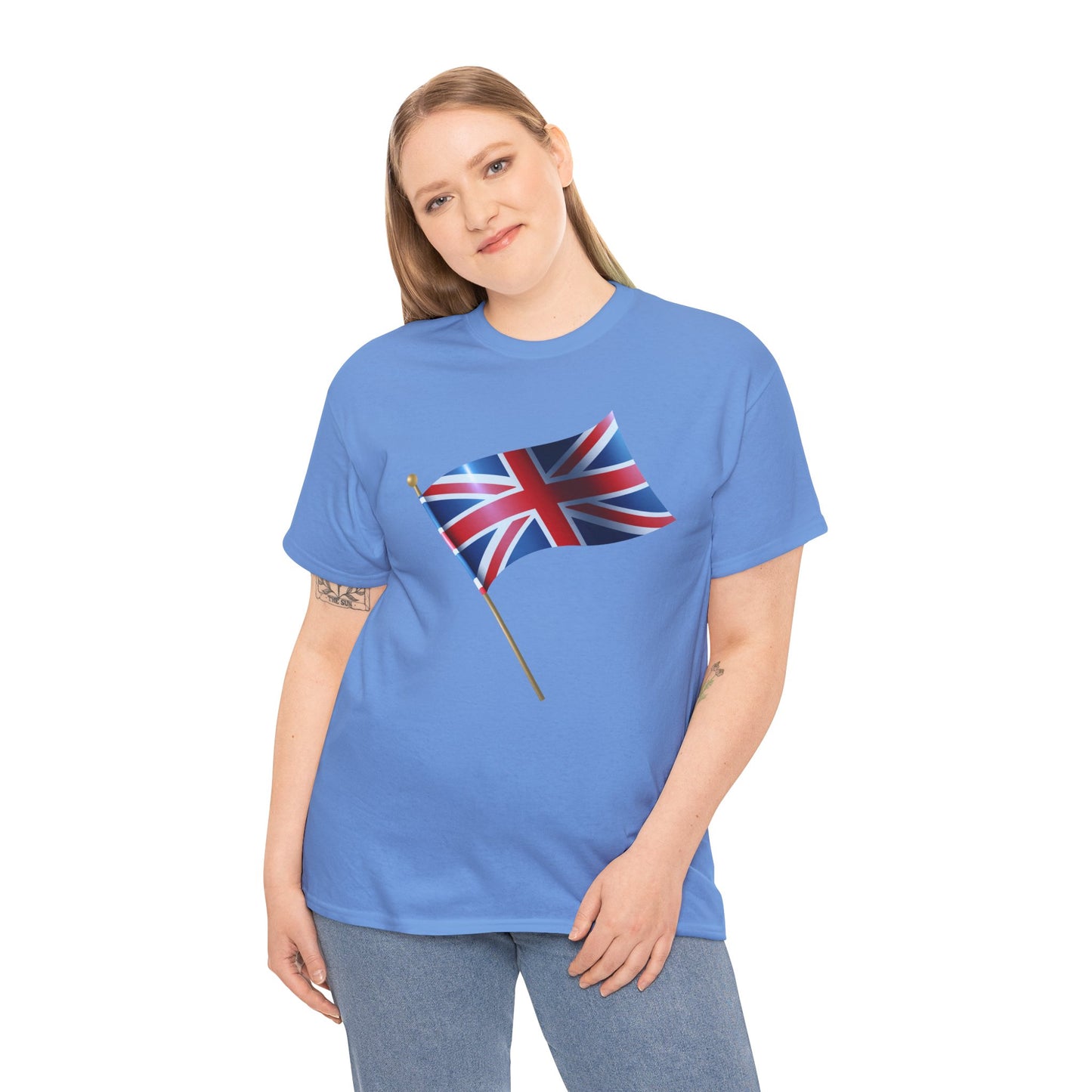 Unisex Heavy Cotton Tee - Classic UK Flag Design - Union Jack Symbol