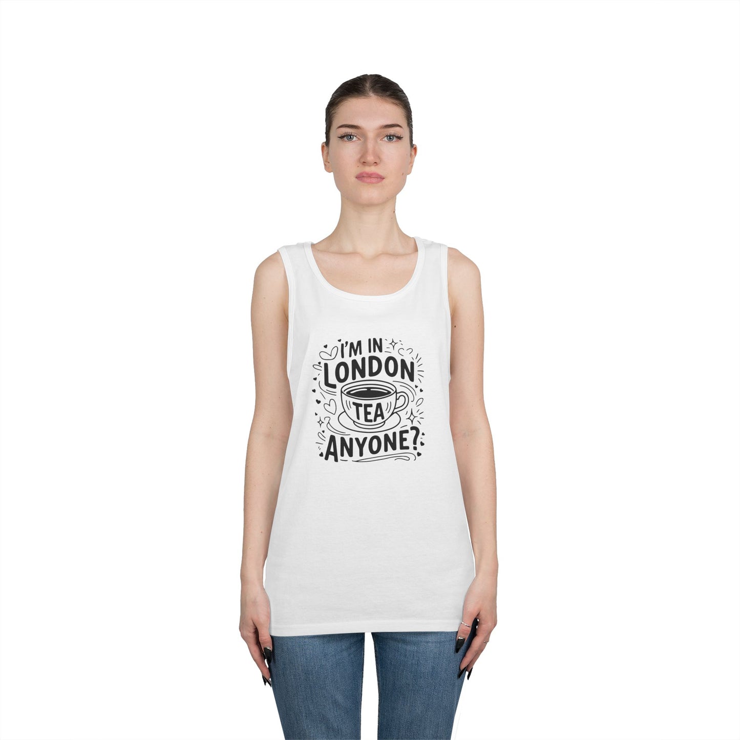 Unisex Heavy Cotton Tank Top - I'm in London tea Anyone?
