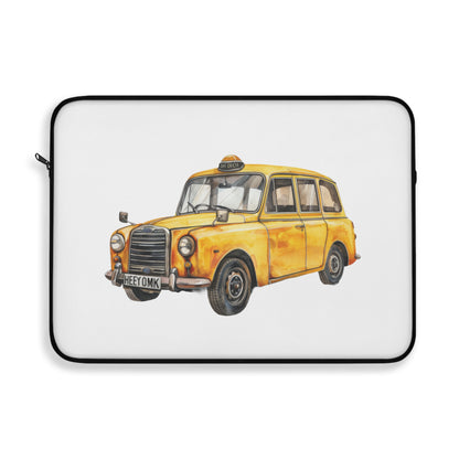 Taxi Cab Laptop Sleeve, Cute Sleeve for Students, Gifts for Travelers, Work and School Essentials, Yellow Taxi Design