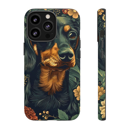Dachshund Phone Case, Floral Pet Phone Cover, Dog Lover Gift, Tough Phone Case, Custom Dachshund Design, Unique Dog Owner Accessory