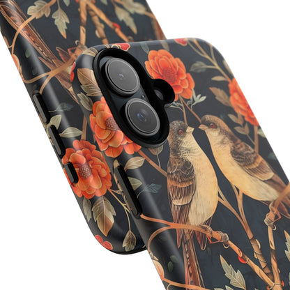 Floral Phone Case – Tough Cases with Bird Design, Unique Gift for Nature Lovers, Stylish Tech Accessory, Phone Cover, Artistic Case